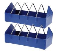 BCOATH 4 Mangeoires Épaissies pour Pigeons en Plastique Bleu 20 Cm, Distributeur D'aliments Résistant aux Intempéries, Plateau Alimentaire pour Pigeons, Cailles et Volailles, Usage