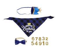 BCOATH 4 Pièces Bandana pour Chien, Lot de Set, Bleu, Polyester, Triangle, Sangles Réglables, Doux pour Peau Sensible, Léger, pour Fêtes d'anniversaire et Séances Photo