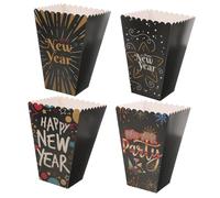 BCOATH 4 Pièces Boîtes Popcorn Papier Nouvel An Écologiques pour Frites et Snacks pour Cinéma Fêtes et Décorations Party