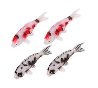 BCOATH 4 pièces Figurines de Carpes Koï Décoratives Réalistes Résine Lot de Poissons Flottants pour Aquarium et Bassin Miniature Créative pour Paysage Aquatique