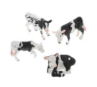 BCOATH 4 pièces Figurines Vaches Réalistes Modèle Solide pour Garçon Fille Statuettes de Vaches de Ferme Décorations Mignonnes pour Maison et Jouets Éducatifs