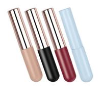 BCOATH 4 Pièces Pinceau de Nail Art et Manche en Aluminium Couvercle Protecteur en Silicone Embouts en Silicone Souple Réutilisable Ongles en Voyage