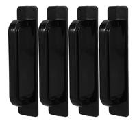 BCOATH 4 Pièces Poignée de Placard Autocollante Noire ABS sans Perçage | Style Vintage Moderne, pour Portes de Salle de Bain, Fronts de Tiroirs, Appartements Locatifs