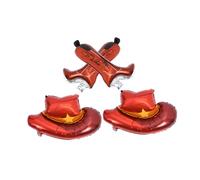 BCOATH 4pièces Ballons Aluminium Thème Décoration Fête Western Avec Chapeaux Et Bottes Ballons Festifs Pour Anniversaire Et Événements Spéciaux