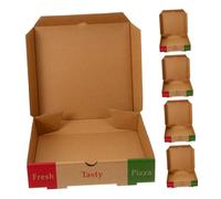 BCOATH 5 Pièces Boîtes à Pizza Pliables Lot de Contenants Carton pour Emballage et Transport de Pizzas à Emporter Boîtes Anti-graisse pour Restauration Fêtes et Services Traiteur