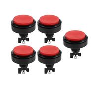 BCOATH 5 Pièces Bouton de Réinitialisation Rouge Rond à Surface Plate pour Panneau de Contrôle D'arcade, Compatible, Installation Facile pour Réparation Rapide de Borne de Jeux