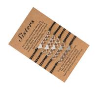 BCOATH 5 pièces Bracelets Cœur Acier Inoxydable Ajustable pour Amitié et Style Délicat Cadeau Femme Fille Sœur Bijoux