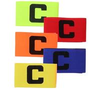BCOATH 5 Pièces Brassard de Capitaine Élastique Bande Pratique Anti-dérapante pour Football et Basketball Armband Junior avec Logo C pour Équipe Adulte