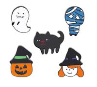 BCOATH 5 Pièces Broches Halloween Alliage Cartoon Badges Décoratifs pour Vêtements Sacs Costumes Halloween