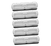 BCOATH 5 Pièces Trousse à Stylos Rectangulaire Transparente Plastique Organiseur Bureau et Résistant Boîte Simple pour Stylo et Crayon Rangement pour Fournitures de Bureau