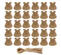 BCOATH 50 Étiquettes Vierges en Papier Kraft Rose Trous Pré-percés pour Shower et Anniversaire, Espace Suffisant pour Écrire des Messages Personnalisés