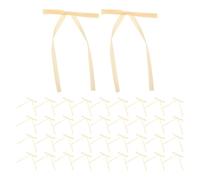 BCOATH 50 Nœuds en Ruban Couleur Dorée Faits Main Mini Nœuds Décoratifs pour Emballage Présent, Décorations de Fête Polyvalentes, Lot pour DIY Saint-Valentin et Noël