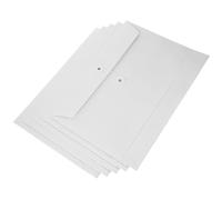 BCOATH 5pcs Pochettes de Rangement pour Documents en Papier Kraft Blanc, Dossiers A4, pour Bureau et Gestion Administrative