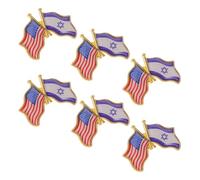 BCOATH 6 Pièces Épinglette Commémorative Alliage de Zinc Résistante la Corrosion Rayures pour Hommes, pour Présentations Relations Américano-israéliennes