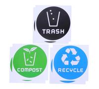 BCOATH 6 pièces Lot de Autocollants Décoratifs pour Séparation des Déchets Étiquettes Poubelle Colorées Adhésifs Résistants pour Bacs à Ordures à Domicile et Espaces Publics