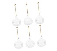 BCOATH 6 Pièces Micro Vase Hydroponique Suspendu Transparent Support Plantes Intérieur Compact pour Décoration Maison Bureau Mariage et DIY Micro