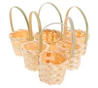 BCOATH 6 pièces Mini Paniers Bambou Tissés Main Corbeilles Portables Durables pour Fleurs Rangement Compact et Décoratif pour Fête Mariage et Organisation Polyvalente