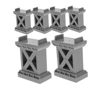 BCOATH 6 pièces Supports de Pont pour Voie Ferrée Bois Accessoires de Train Élévateurs Stables pour Jouets de Piste Compatible Plupart des Systèmes de Train Bois Couleurs Gris et Vert
