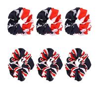 BCOATH 6pcs Élastiques à Cheveux en Tissu Motif Drapeau National, Bandeaux Extensibles pour Femmes, Haute Élasticité, Accessoires Cheveux Pratiques et Élégants