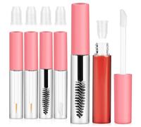 BCOATH 6pièces Tubes de Mascara Vides avec Applicateurs Réutilisables et Rechargeables pour Maquillage des Yeux Tubes Gloss à Lèvres Transparents Distributeurs Cosmétiques Portables