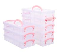 BCOATH 8 Paquets Boîte Rangement Crayons en Plastique | Organiseur Transparent, pour Stylos et Petits Objets, Structure Empilable, Adapté aux Enseignants et Bureaux
