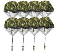 BCOATH 8 pièces Parachute Camouflage Jeu Extérieur Main Lancer pour Garçon Fille Vol Lent et Interaction Parent-garçon Fille Cadeau Léger pour Anniversaire