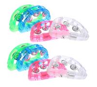 BCOATH 8 pièces Tambourins Lumineux avec Cloches Clignotantes Jouets Percussion pour Adultes Instruments de Musique Amusants pour Fête et Scène Couleurs Aléatoires Couleur Aléatoire