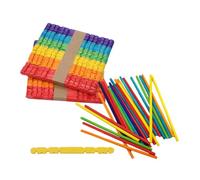 BCOATH 80 Bâtonnets de Glace Colorés en Bois Légers pour Bricolage Diy, Faciles à Transporter, pour Ateliers Créatifs et Magasins de Desserts