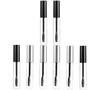 BCOATH 8pièces Flacons Mascara Recharges Transparent Rond avec Bouchons Noir et Argenté Conteneurs de Stockage Léger et Portable pour Cils et Extensions Bouteilles Vides Pratiques