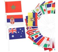 BCOATH 96 Drapeaux à Main Coupe du Monde en Plastique et Polyester, Impression Vive et Solide, pour L'ambiance Football Matchs Internationaux