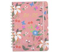 BCOATH Agenda Semainier Mensuel avec Reliure Spirale Forte Cahier Journal Portable Décor Floral Planificateur Scolaire et Professionnel Bloc-notes To Do List Polyvalent pour Bureau et