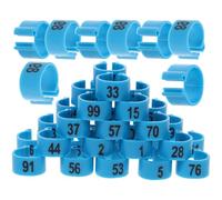 BCOATH Anneaux de Pattes pour Pigeons Voyageurs 100 Pcs, Bagues en Plastique Solide Bleu Vif, Numérotées à Deux Chiffres, Identification Facile pour Colombophilie et Élevage D’Oiseaux