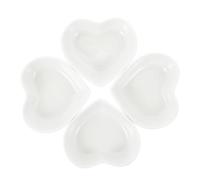 BCOATH Assiettes de Service à Épices Style Japonerie en Céramique Blanche Forme Cœur 6 Pièces Décoratives et Fonctionnelles pour Restaurants et Occasions Diverses Réutilisable