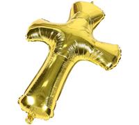 BCOATH Ballons Croix En Aluminium Doré Pour Baptême Bébé Décoration Fête Religieuse Pâques Communion Ballon Décoratif Sacrement Uni Pour Cérémonie Sacré