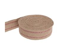 BCOATH Bande Tressée Texture Rugueuse avec Bords Lisses en Jute Rouge à Rayures, Résistante et Facile à Enrouler pour Réparation de Chaise et Artisanat Décoratif