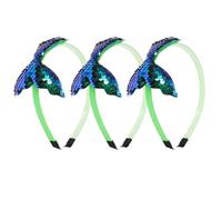 BCOATH Bandeaux pour Garçon et Filles Filles Sirène Paillettes, Lot de 3 Pièces, Tissu Confortable et Design Qui Ne Tombe Pas, pour Fêtes et Occasions Spéciales