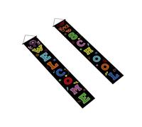 BCOATH Banneaux Et Bannières De Drapeaux Bannière De Bienvenue Décorations Distique De Porte Pour Scolaire Accueillir De à L'école Polyester Noir