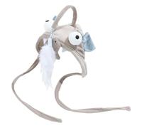 BCOATH Bâton Interactif pour Chat avec Plume Gris, en Polyester et Fil d'acier, Stimulateur D'instinct de Chasse pour Chaton, Amusant pour Jeu Intérieur et Exercice du Chat