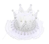 BCOATH Boîte à Bague Couronne Blanche en Plastique, Style Luxe Mariage