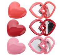 BCOATH Boîte à Fards à Paupières en Plastique Forme Cœur 8 Pièces Miroir, Distributeur de Maquillage Facile à Utiliser pour Poudre Pressée et Sourcils, Présent