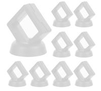 BCOATH Boîte de Présentation Flottante en Abs Blanc Ensemble de 10 Organise et Expose Bagues et Colliers Style pour Bijoux pour Rangement Élégant Maison