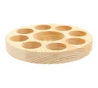 BCOATH Boîte de Rangement Ronde en Bois pour Bouteilles D'huile Essentielle Structure Multi-emplacements, Support Sécurisé et Affichage Pratique pour Flacons D'aromathérapie