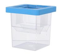 BCOATH Boîte D'élevage Flottante Bleue pour Aquarium avec Séparateur et 3 Ventouses, Bac D'isolement en Acrylique Transparent pour Poissons, Crevettes et Alevins - Conteneur Sécurisé