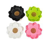BCOATH Boîte Rangement Décorative Lotus pour Coton-tiges et Cure-dents avec Couvercle Blanc Organisateur Cosmétique Multifonction pour Salle de Bain et Coiffeuse