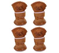 BCOATH Bottes Chaudes pour Chiens en Tissu et Peluche, 4pcs, Antidérapantes, Confortables pour Chiots, Usage Toutes Saisons, pour Randonnée et Course Plusieurs Styles
