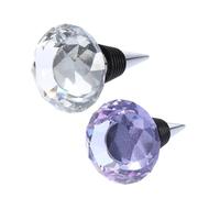BCOATH Bouchons de Vin en Cristal 2 Pièces avec Joint en Silicone, Structure Simple et Solide, pour Bouteilles de Bière et Cocktails, Opération Pratique et Design Couleur Aléatoire