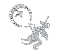 BCOATH Boucles Oreilles Asymétriques Clous Oreilles Licorne Blanc Platine Bijoux Fille Mode Légers et Durables Cadeau Élégant