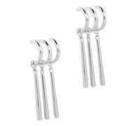 BCOATH Boucles Oreilles Longues Argentées à Style Griffe pour Femme Design Original pour Oreille Alliage de Zinc Brillant et Résistant Décoloration Accessoire pour Soirées et Usage