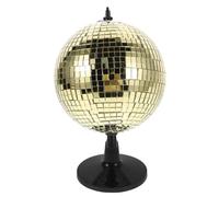 BCOATH Boule Disco Rotative en Plastique et Verre Doré pour Décoration de Bureau et Événements, Globe Lumineux à Effet de Flamme, Pièce Décorative Unique et Stylée