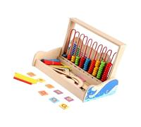 BCOATH Boulier Bois Multifonction pour Apprendre à Compter Éducatif pour Garçon Fille Outil Arithmétique Précoce Améliore la Mémoire Motricité des Doigts